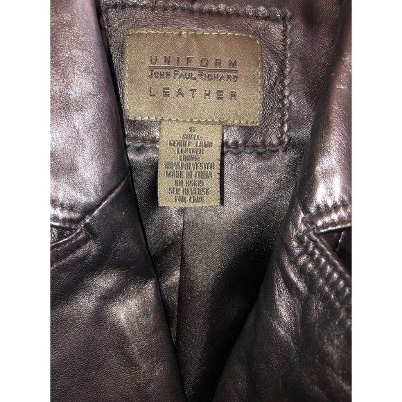 Uniform John Paul Richard Women's Black Genuine Leather Jacket Pre-Owned Size S - Picture 4 of 12